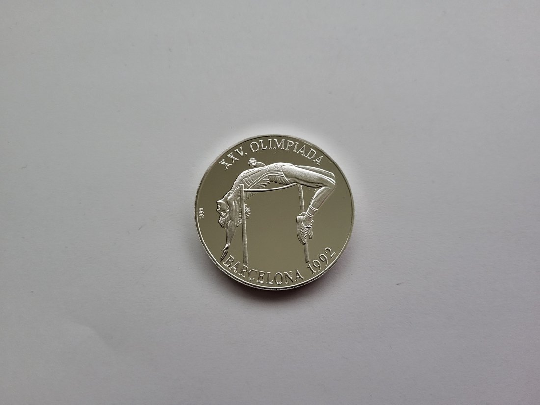  10 Pesos 1990 Olympia 1992 Hochsprung 925/25,9g fein Kuba Spittalgold9800 (5387   
