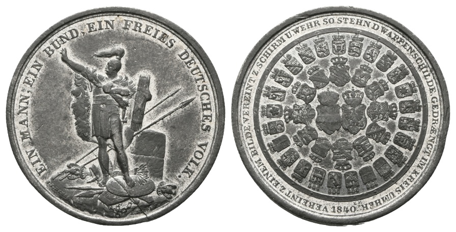  Zinnmedaille 1840; 23,78 g; Ø 40,8 mm   