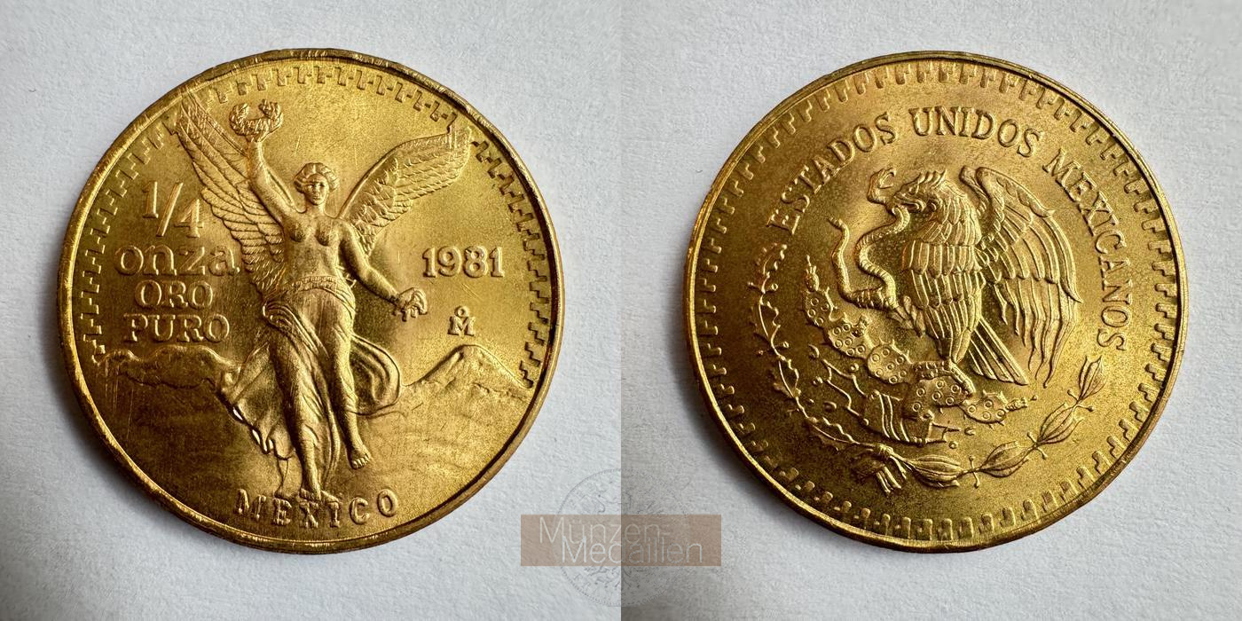  Mexiko 1/4 Onza Libertad 1981 (1981-1982) FM-Frankfurt KM#487 Feingold: 7,77g   