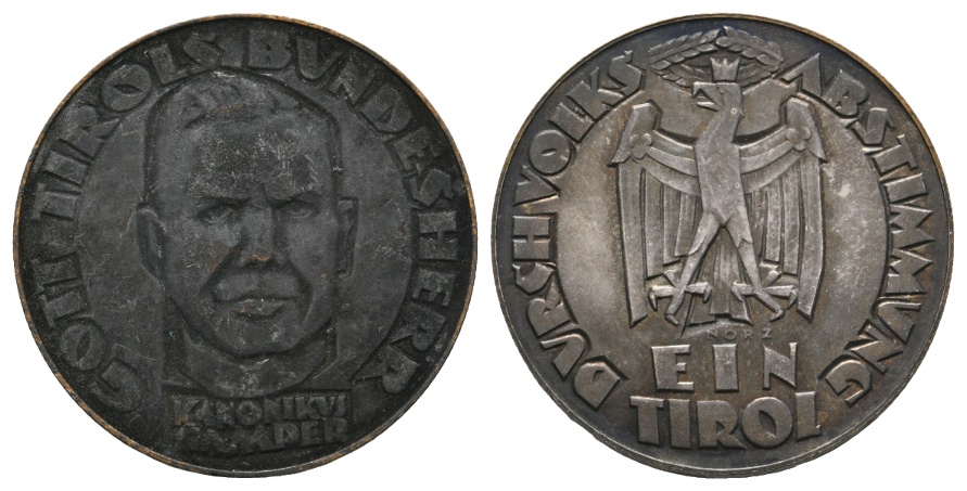  Tirol; Medaille o.J., versilberte Bronze, 12,83 g, Ø 33 mm   