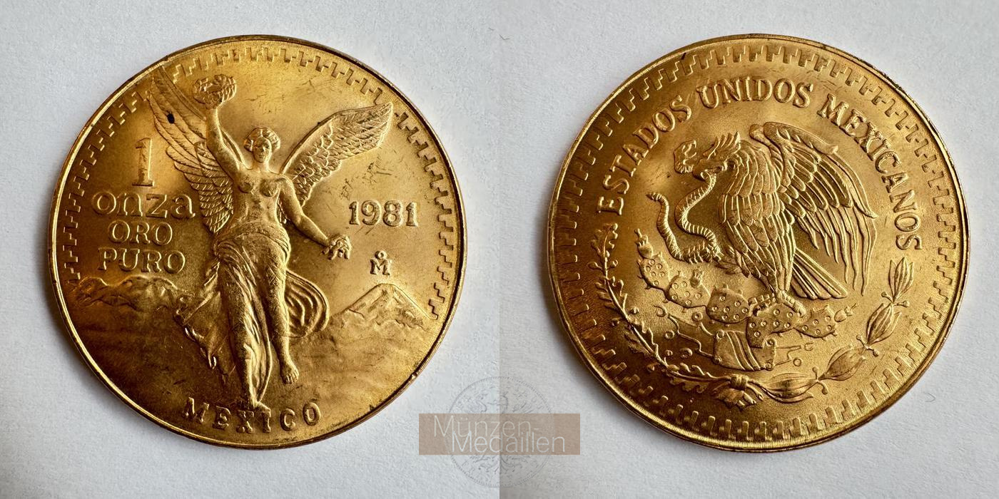 Mexiko MM-Frankfurt Feingewicht: 31,1g 1 Onza Libertad 1981 