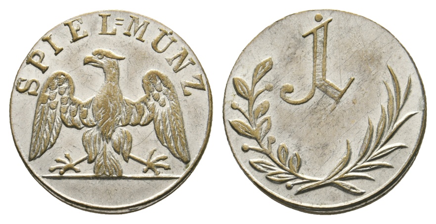  Spielmünze o.J.; versilberte Bronze; 3,10 g, Ø 20 mm   