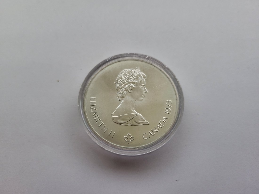  5 Dollar 1975 Montreal 1976 Olympia Regattasegel925/22,48g fein Canada Kanada Spittalgold9800 (4674)   
