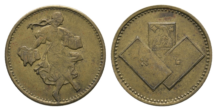  Spielmarke o.J.; Bronze; 1,97 g, Ø 19 mm   