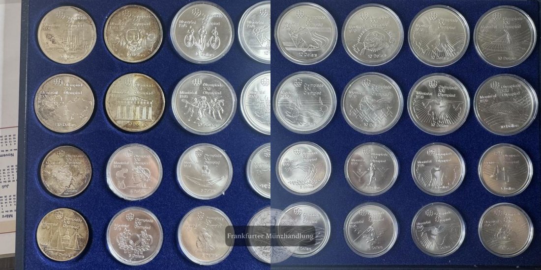  Canada Komplettes Set Olympiade 1976 Montreal FM-Frankfurt Feinsilber: 944g   