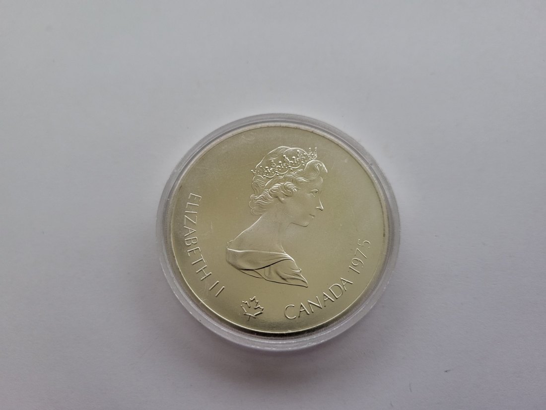  10 Dollar 1975 Montreal 1976 Olympia Segeln 925/44,95g fein Kanada Spittalgold9800 (5068)   