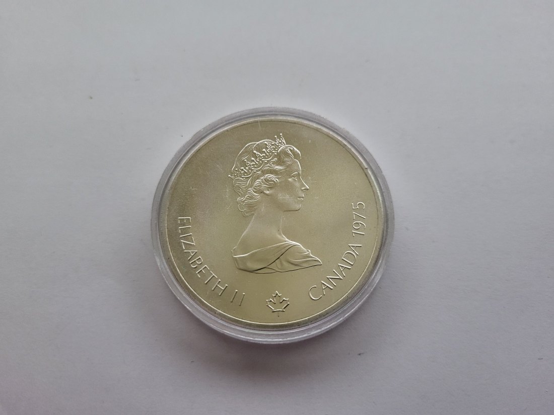  10 Dollar 1975 Montreal 1976 Olympia Einer-Kanadier 925/44,95g fein Kanada Spittalgold9800 (5068)   