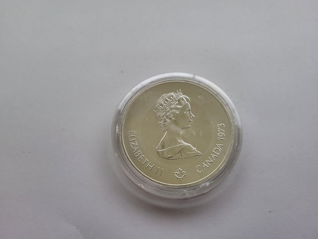  10 Dollar 1973 Montreal 1976 Olympia Weltkarte 925/44,95g fein Kanada Spittalgold9800 (5068)   