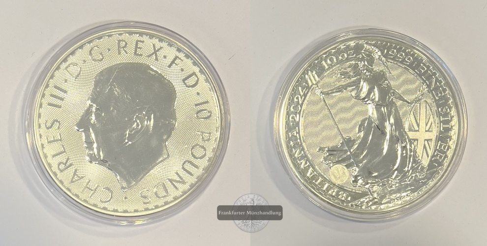 Großbritannien 10 Pounds 2024 Britannia FM-Frankfurt Feinsilber: 312g   