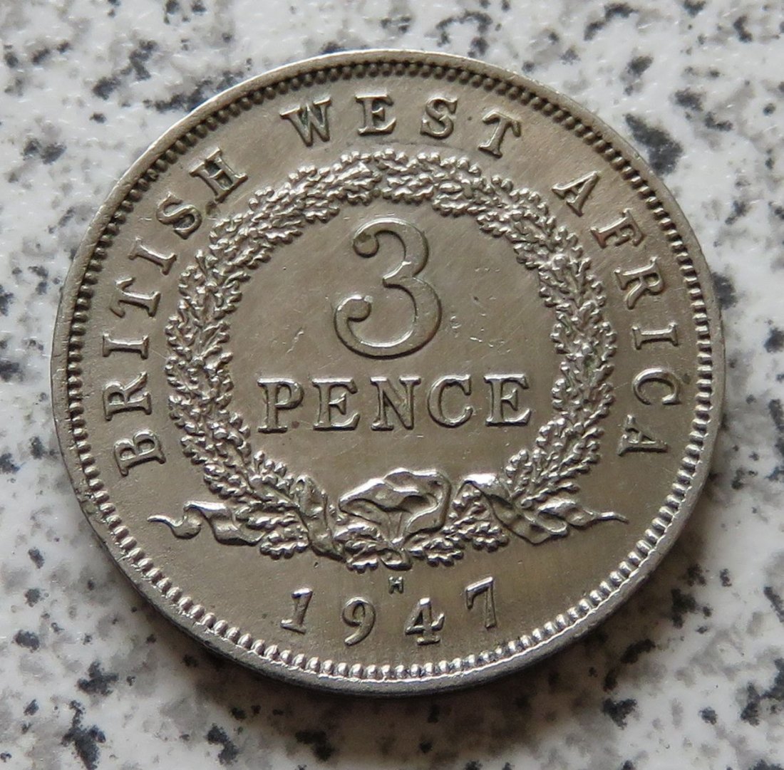  British West Afrika 3 Pence 1947 H   