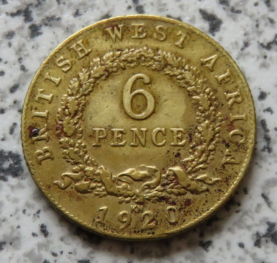  British West Afrika 6 Pence 1920 KN   