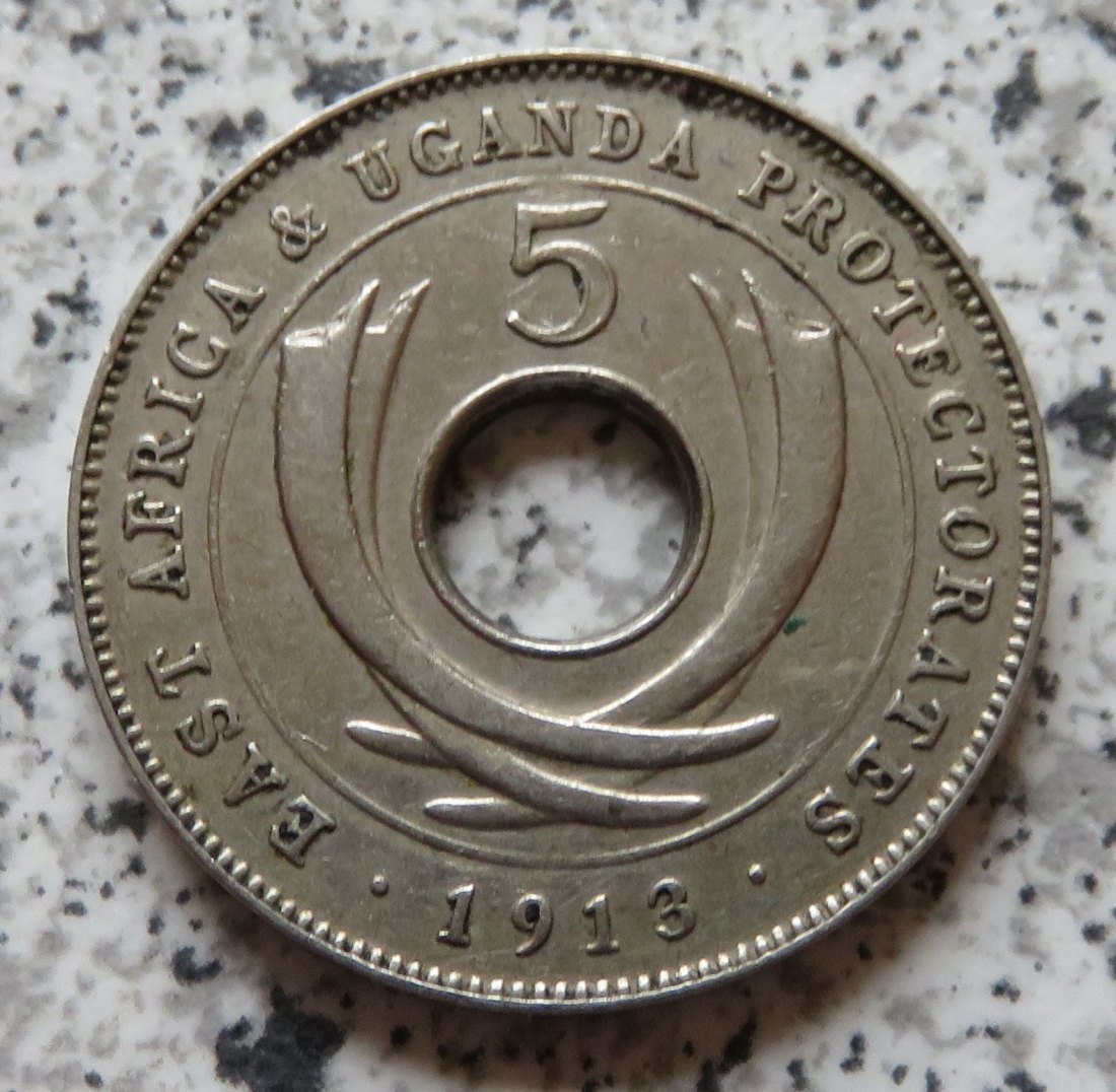  East Africa 5 Cents 1913 H / Ostafrika 5 Cents 1913 H   