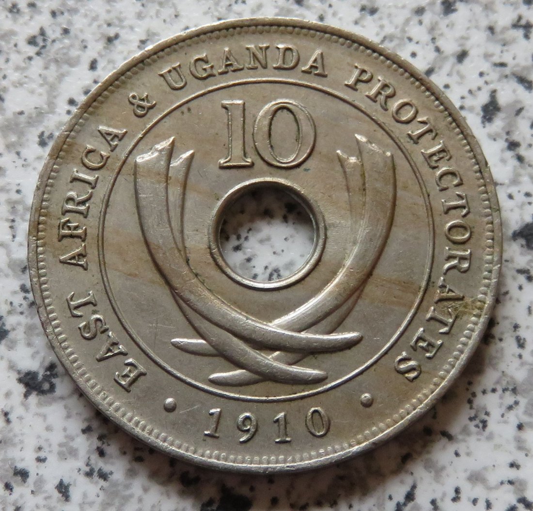  East Africa 10 Cents 1910 / Ostafrika 10 Cents 1910, selten   