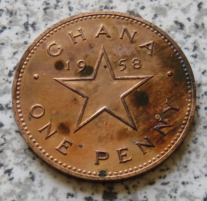  Ghana One Penny 1958   