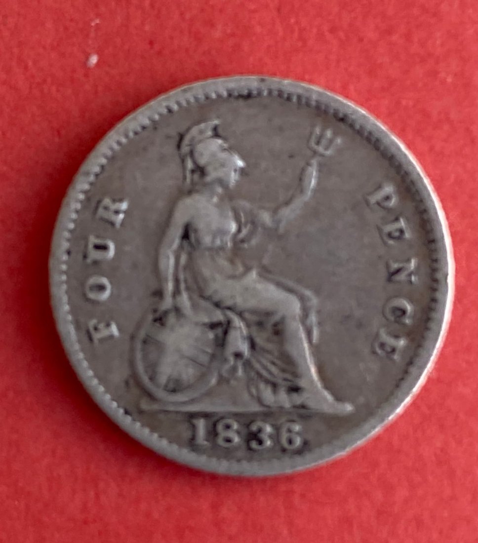  England 1838, William IV, Four Pence, 1,8 gr.Silber   