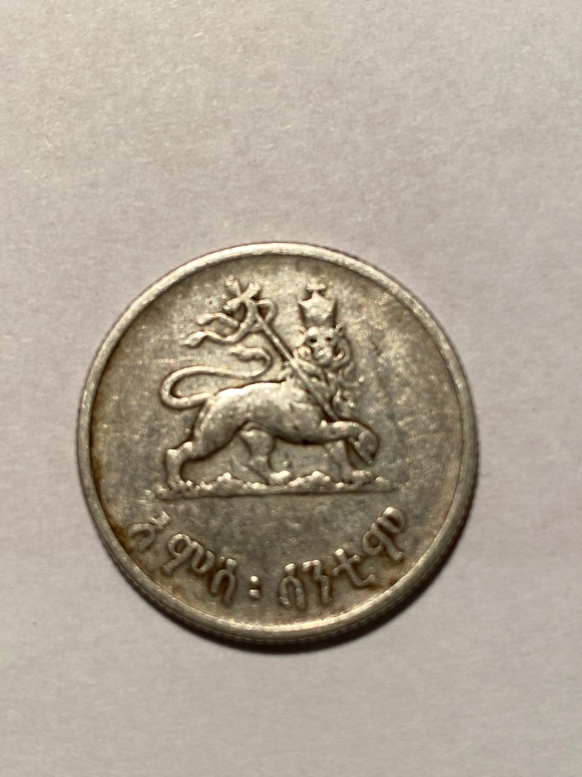  Äthiopien, Kaiser Helassie, 1936/1944 7 gr.Silber   