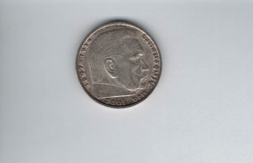  5 Mark 1939 J Paul von Hindenburg Reichsmark silber 12,5g fein Deutschland Spittalgold9800 (4975)   