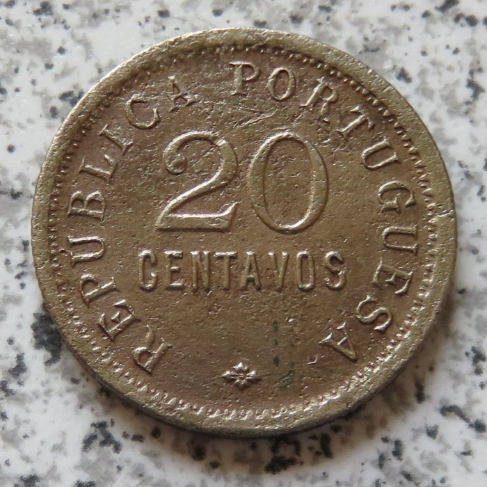  Angola 20 Centavos 1921, Belegstück   