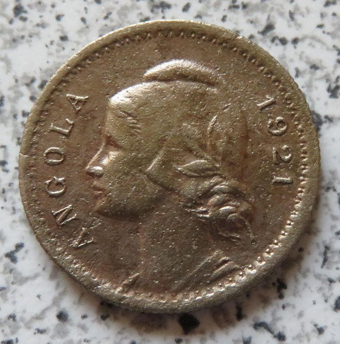  Angola 20 Centavos 1921, Belegstück   