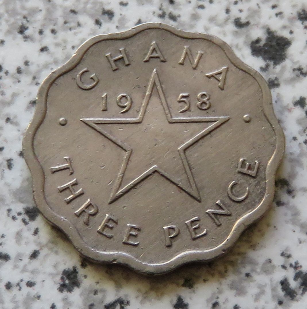 Ghana 3 Pence 1958   