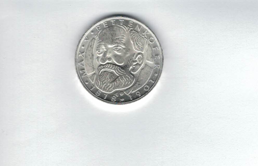  5 Mark 1968 D Max v. Pettenkoffer silber 7g fein BRD Deutschland Spittalgold9800 (4601/1   