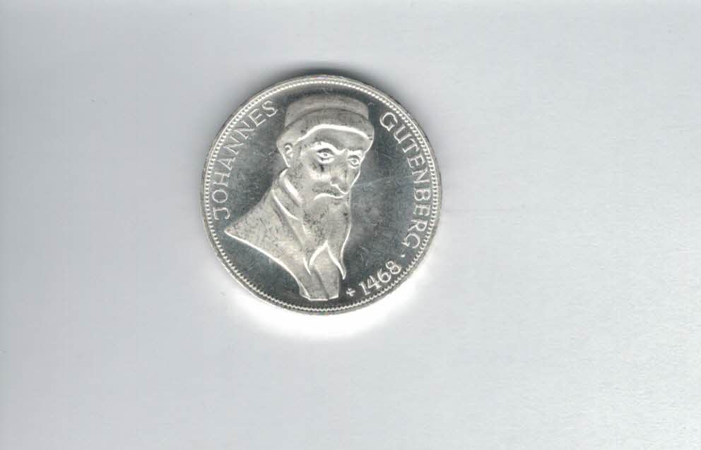  5 Mark 1968 G Joahnnes Gutenberg silber 7g fein BRD Deutschland Spittalgold9800 (4601/2   