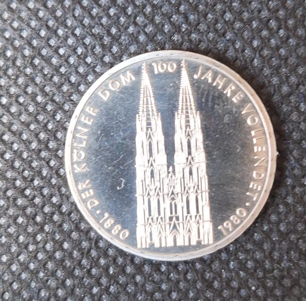  BRD Gedenkmünze: 5 DM 1980 F, Kölner Dom, bankfrisch/Stempelglanz   