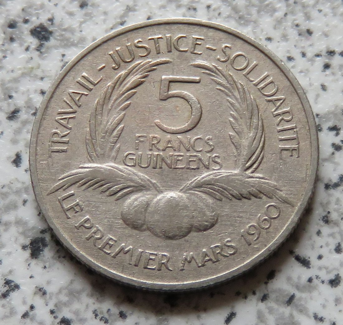  Guinea 5 Francs 1962   