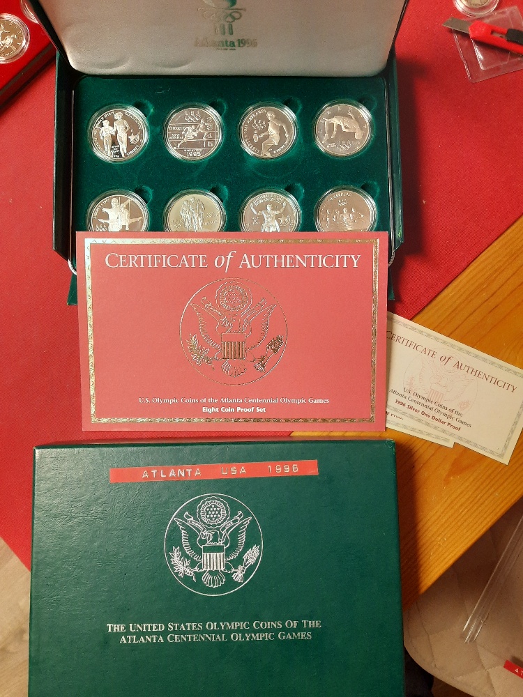  Sammlung USA Silber Dollars Atlanta, Half und One Dollars   