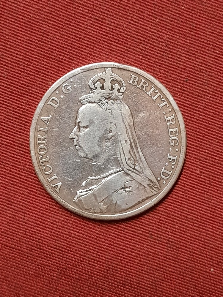 GB One Crown Victoria 1891 Silber