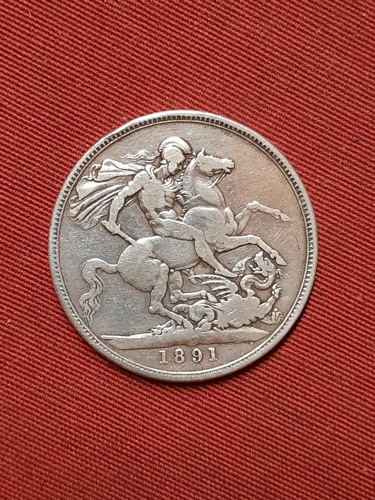  GB One Crown Victoria 1891 Silber   