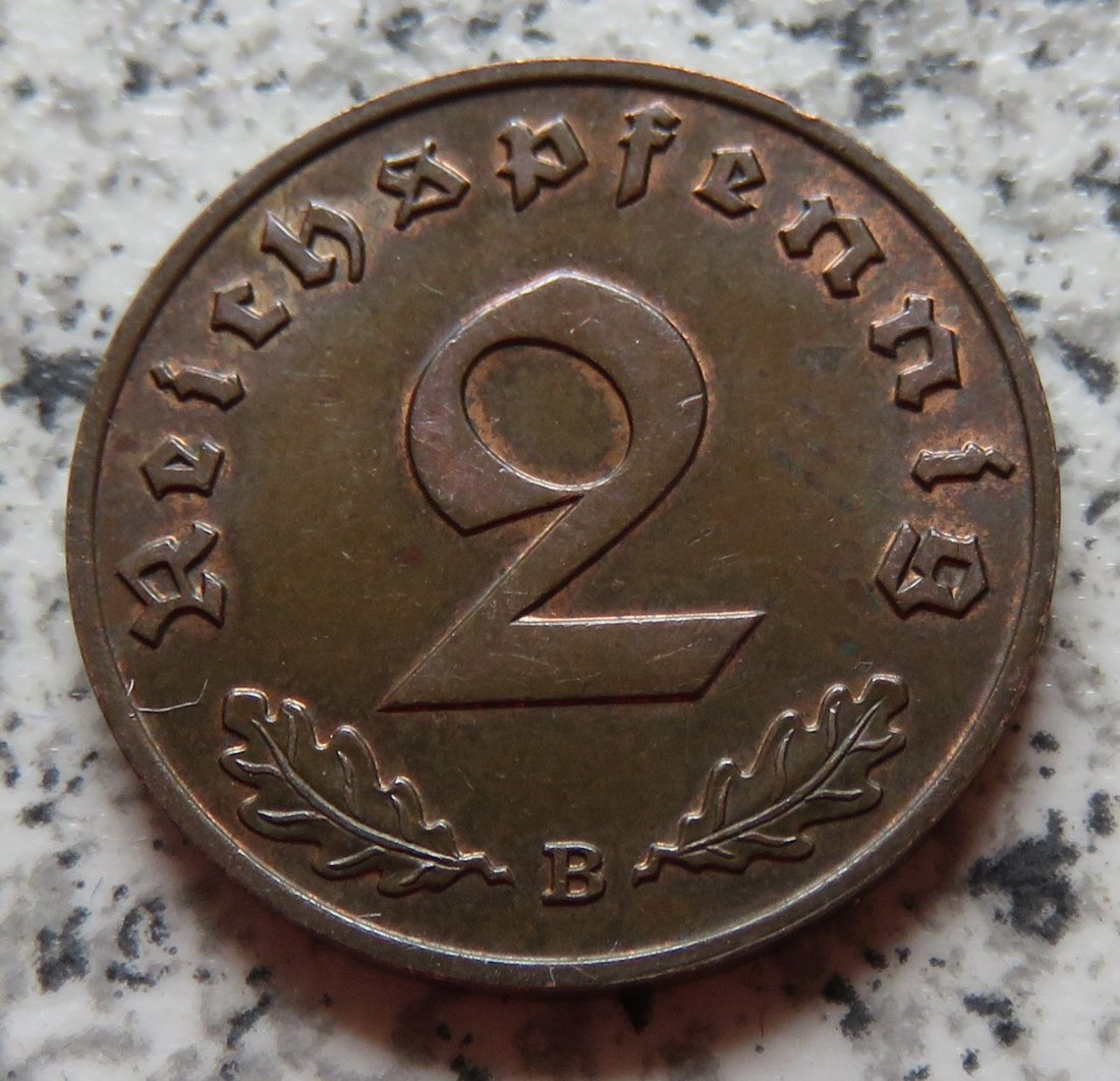  Drittes Reich 2 Pfennig 1939 B   