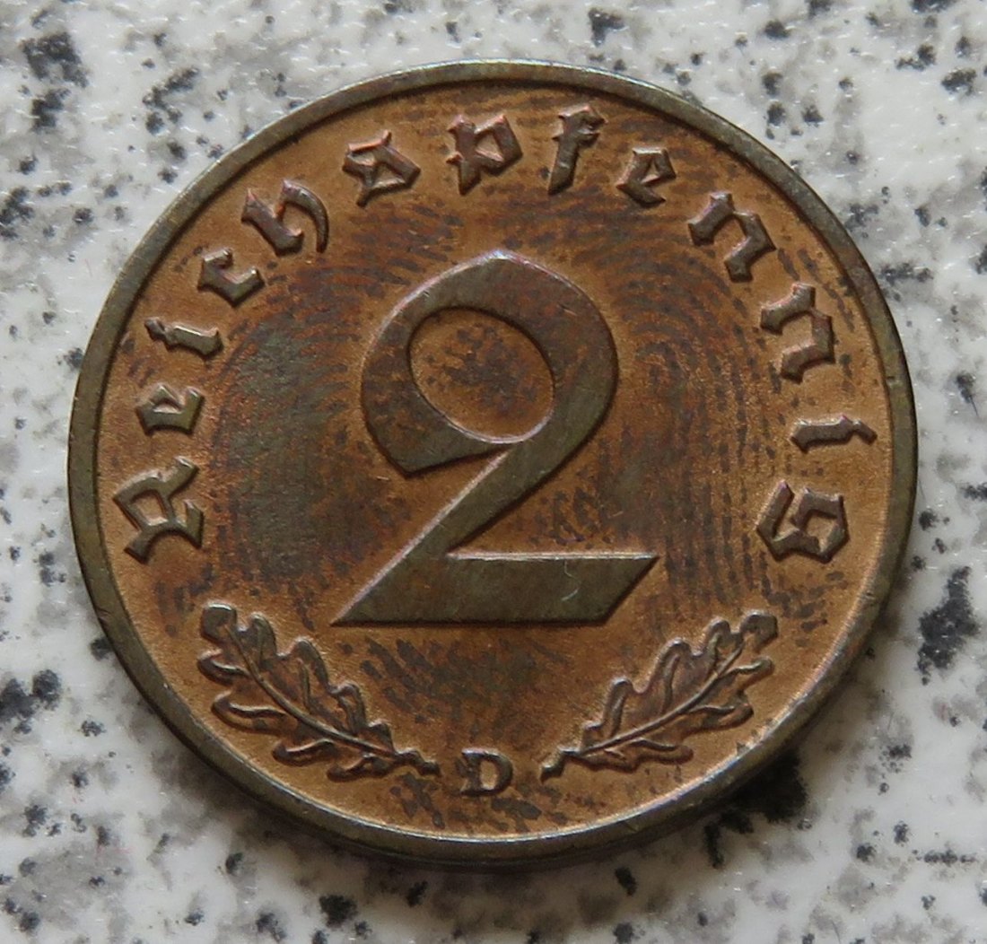  Drittes Reich 2 Pfennig 1939 D   
