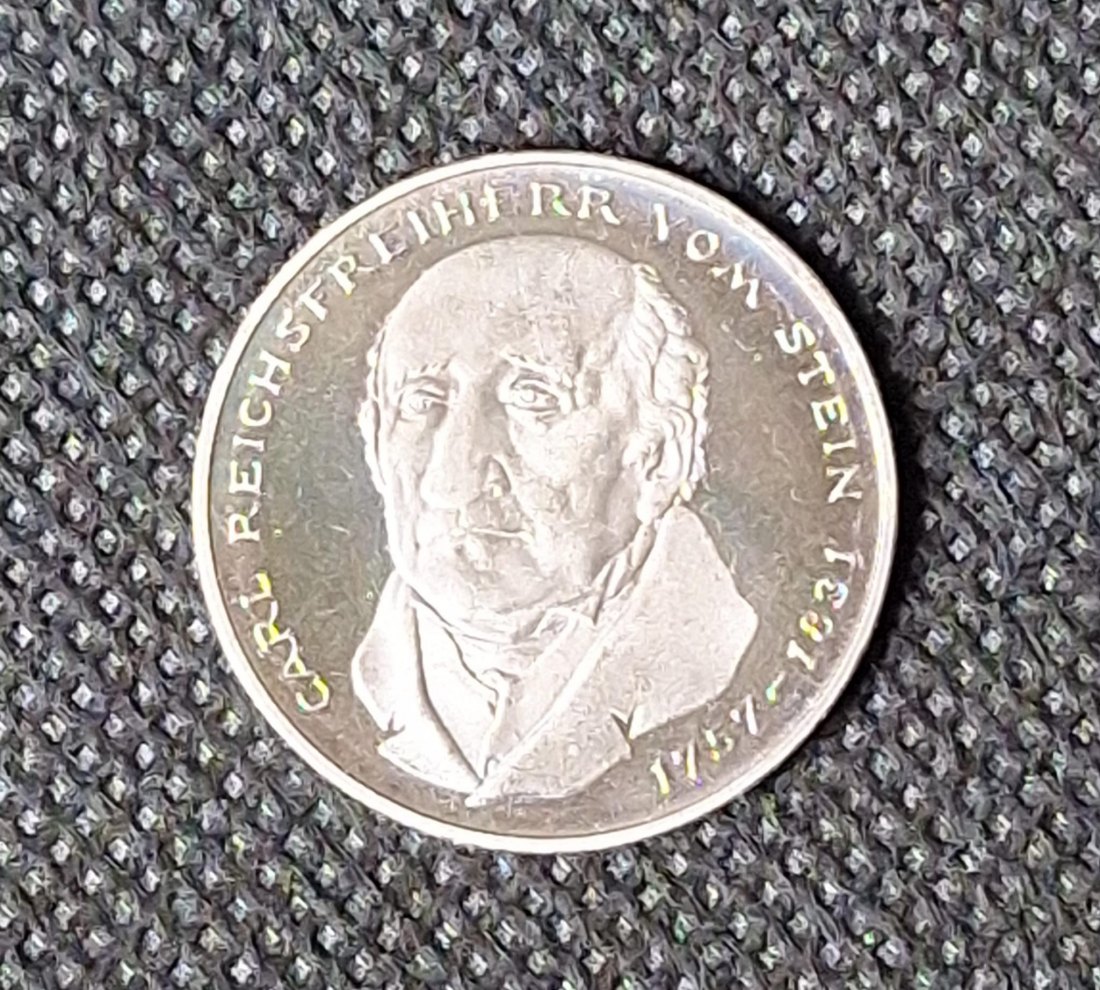  BRD Gedenkmünze: 5 DM 1981 G, Freiherr vom Stein, bankfrisch/Stempelglanz   