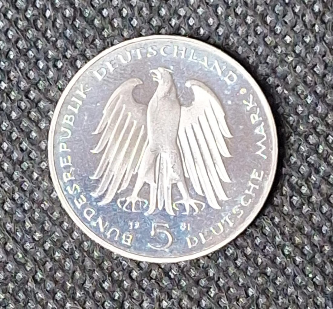  BRD Gedenkmünze: 5 DM 1981 G, Freiherr vom Stein, bankfrisch/Stempelglanz   