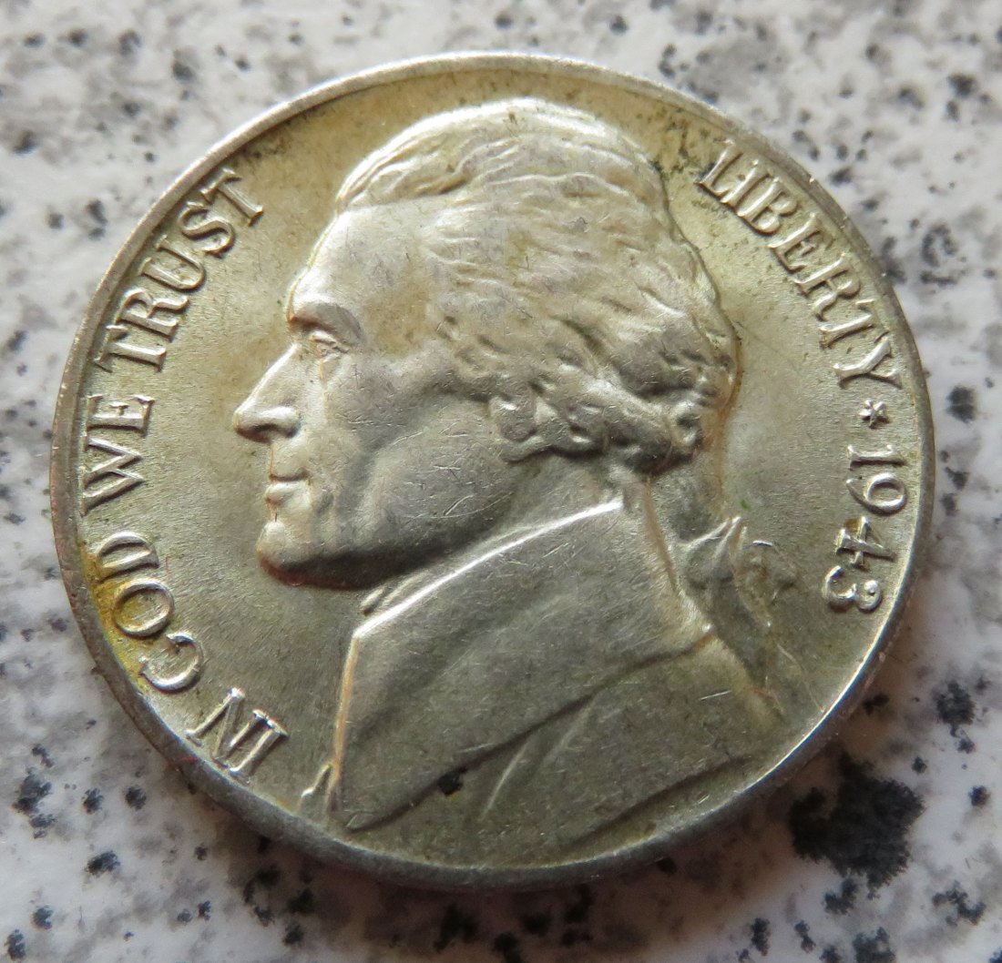  USA 5 Cents 1943 P, Silber   