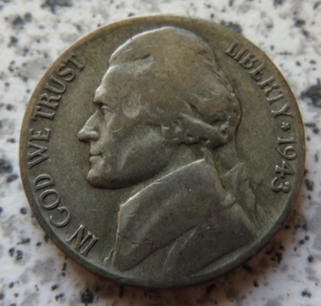  USA 5 Cents 1943 S, Silber   