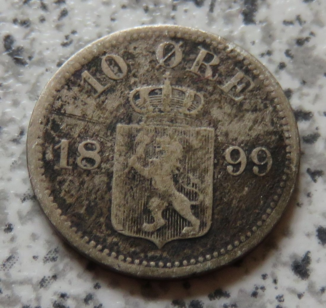  Norwegen 10 Öre 1899, Belegstück   