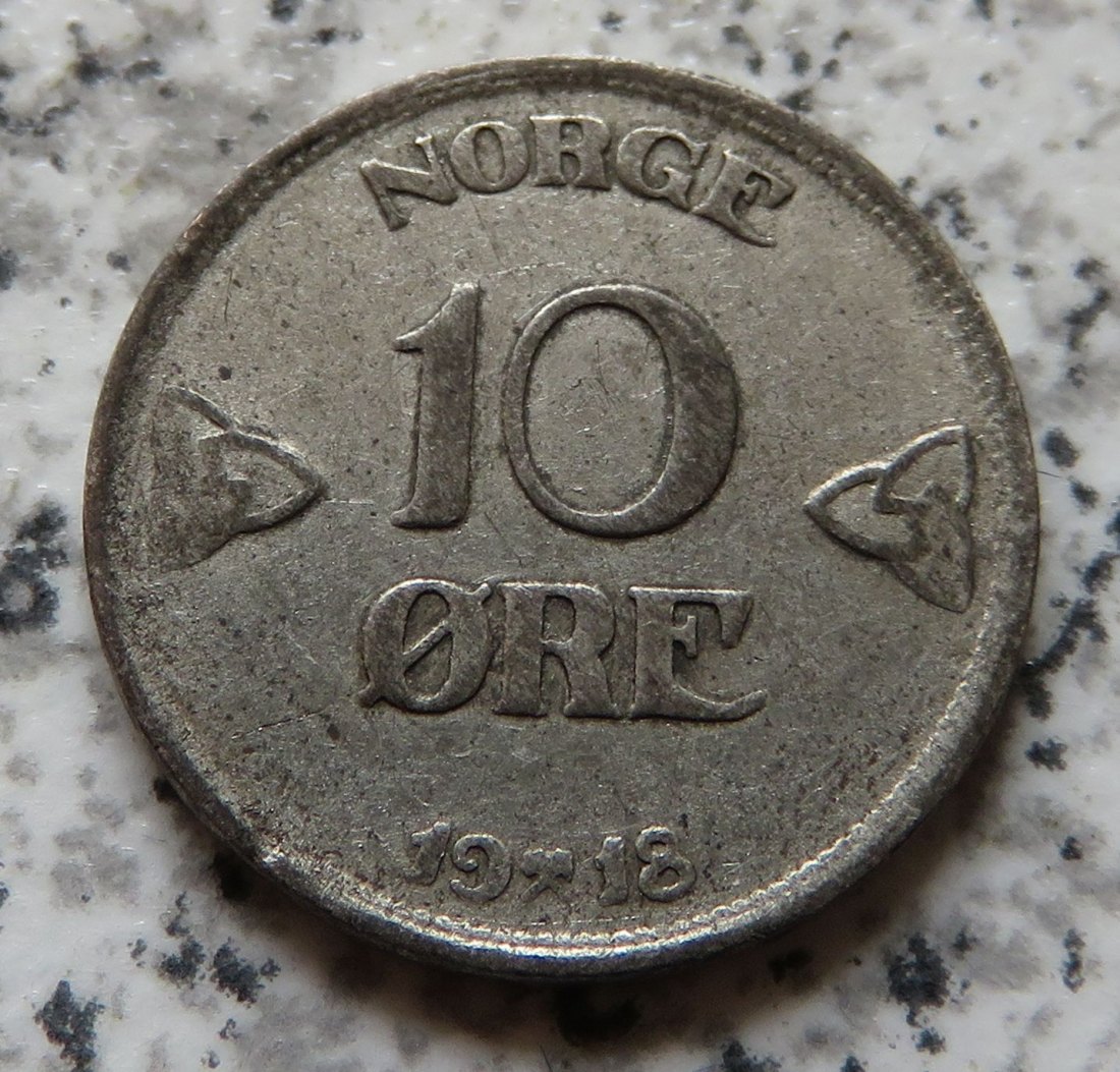  Norwegen 10 Öre 1918   