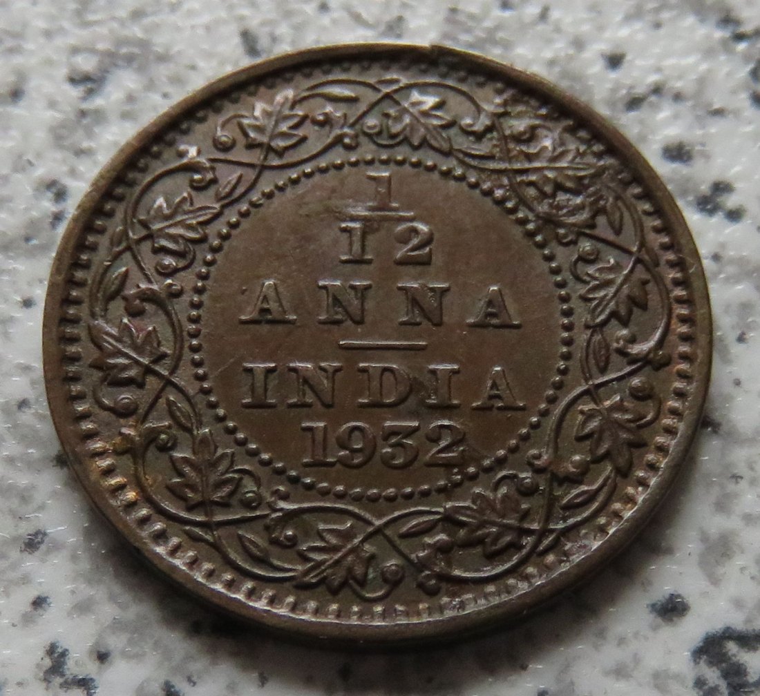  British Indien 1/12 Anna 1932   