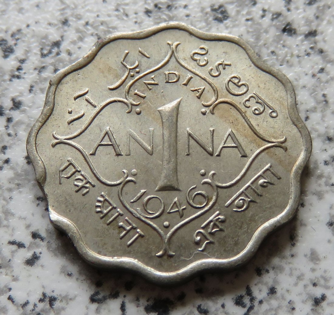  British Indien 1 Anna 1946   