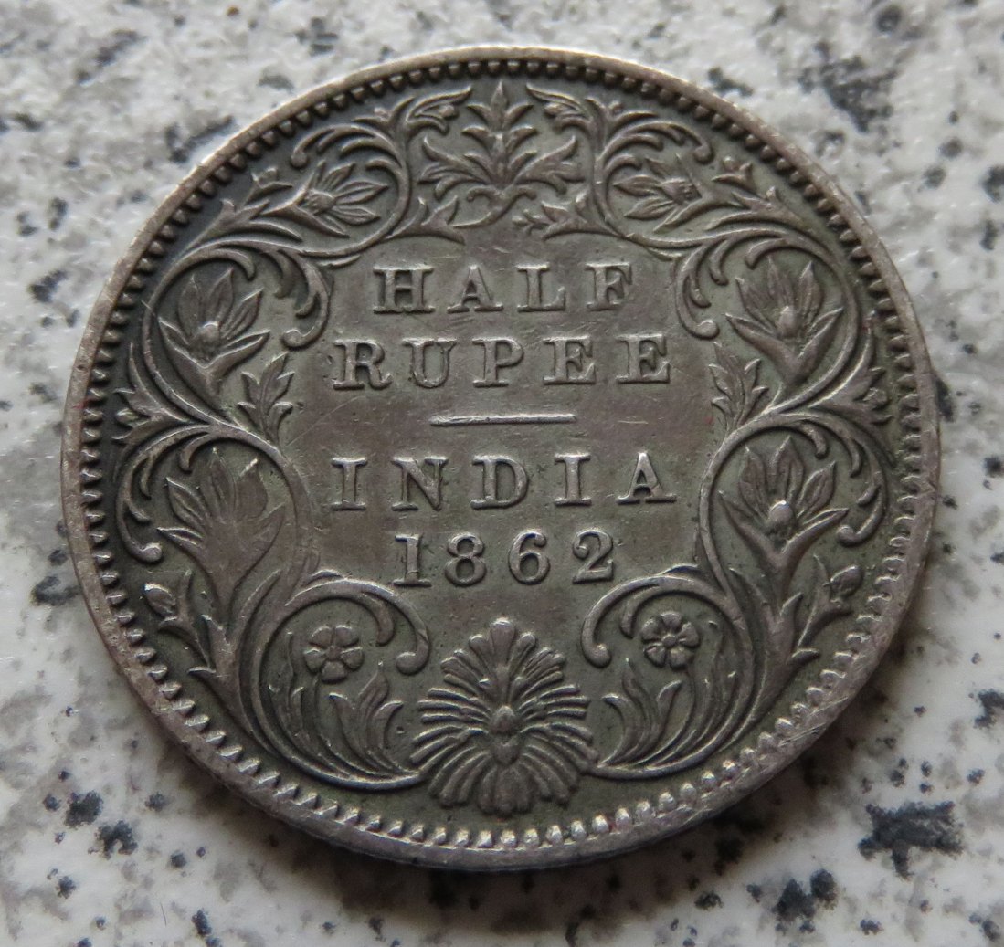  British Indien half Rupee 1862 / British Indien 1/2 Rupee 1852   