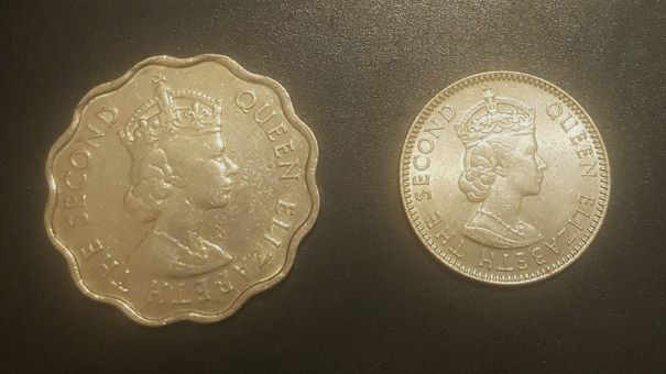  Mauritius 1964 10 ct und 1/4 Rupee in UNC.!   