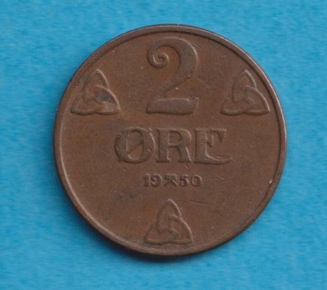  Norwegen 2 Öre 1950   