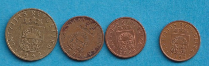  Lettland 4 Münzen   