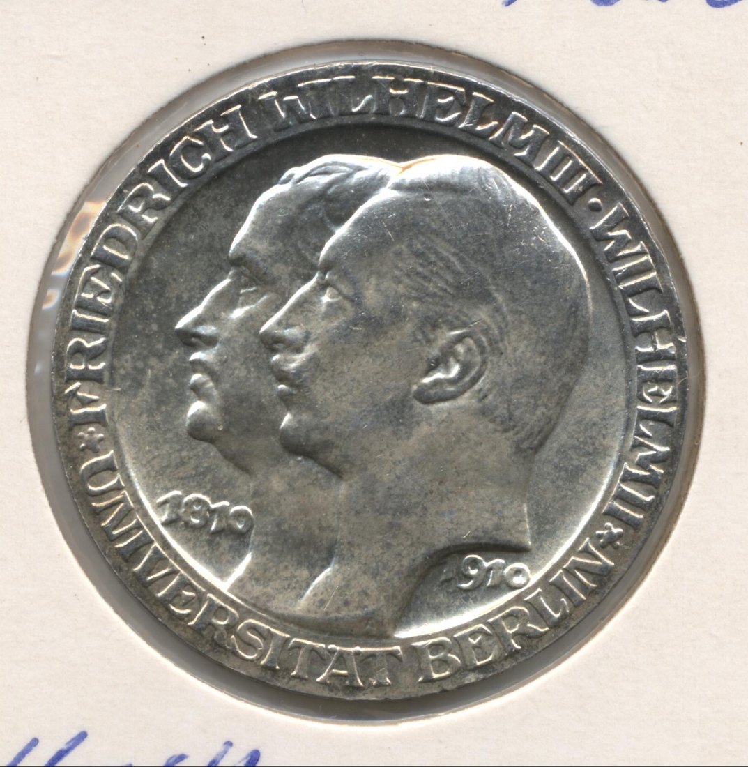  Preussen 3 Mark 1910 Uni Berlin   