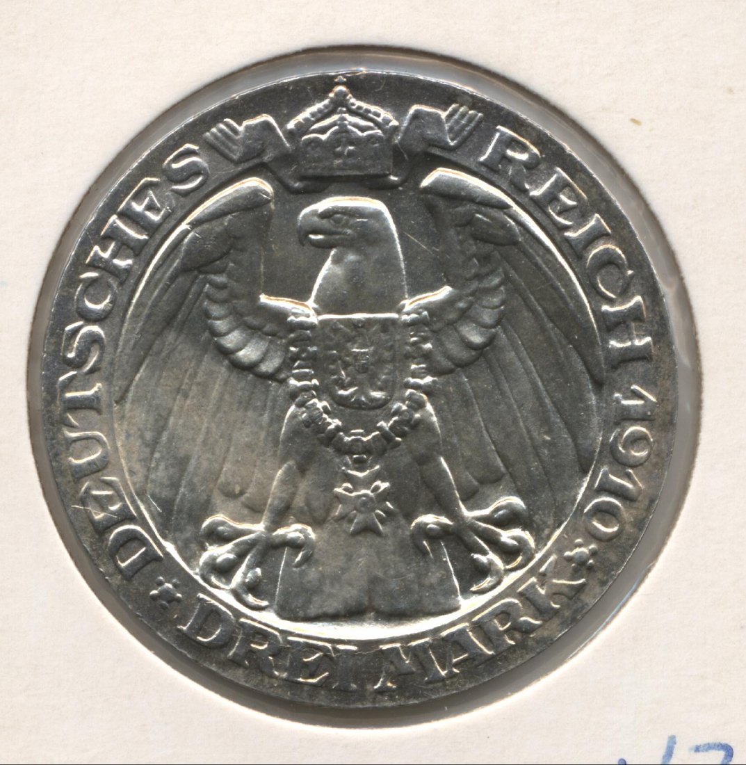  Preussen 3 Mark 1910 Uni Berlin   