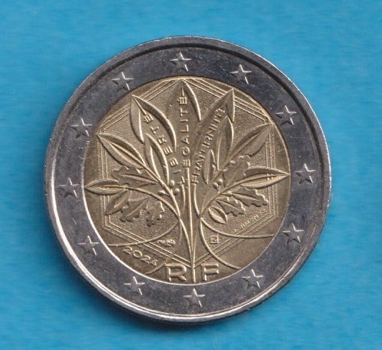  Frankreich 2 Euro 2024 Stilisierter Baum neues Motiv   