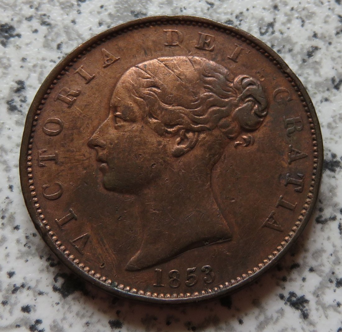  Großbritannien half Penny 1853   