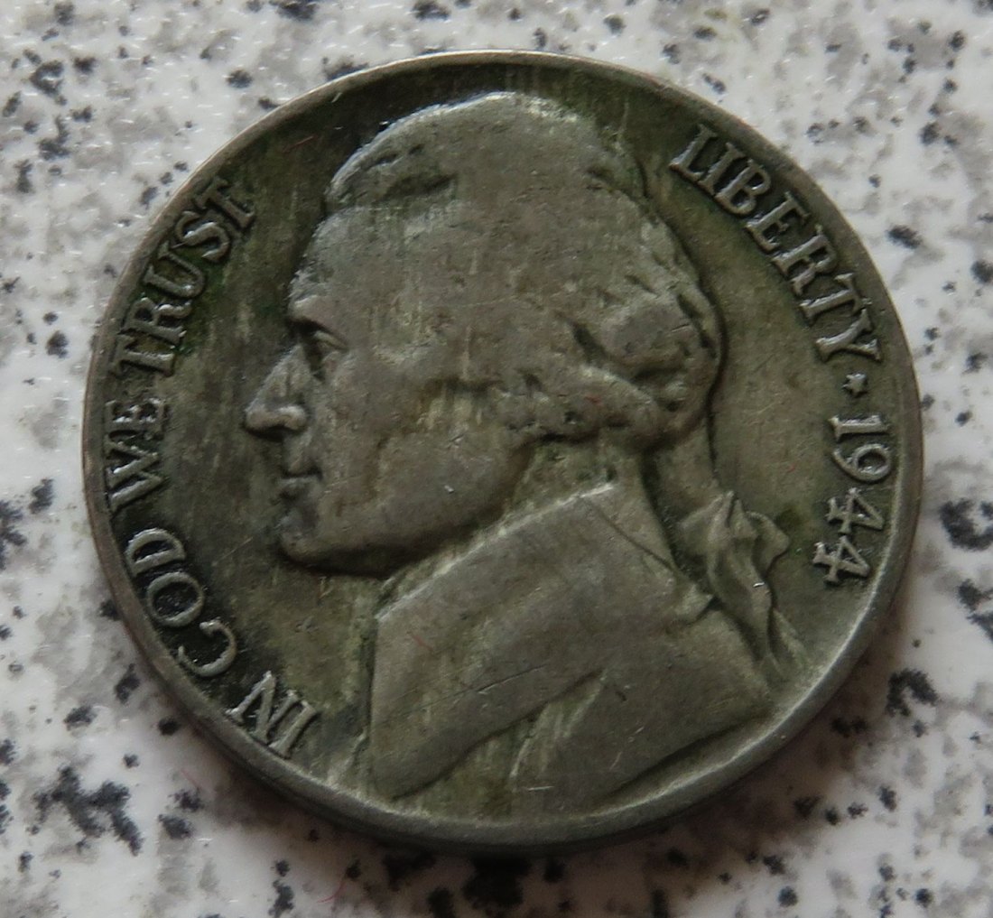  USA 5 Cents 1944 D, Silber   